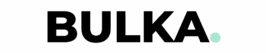 Bulka logotyp med svart text